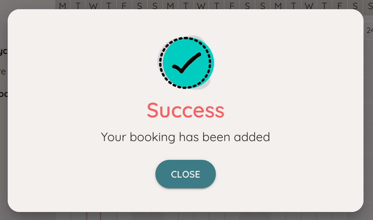 You have successfully added a booking on Yupeto